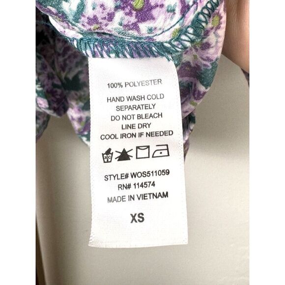 Anthropologie Pleione Floral Ruched Peplum Blouse Sz XS EUC - Picture 4 of 10